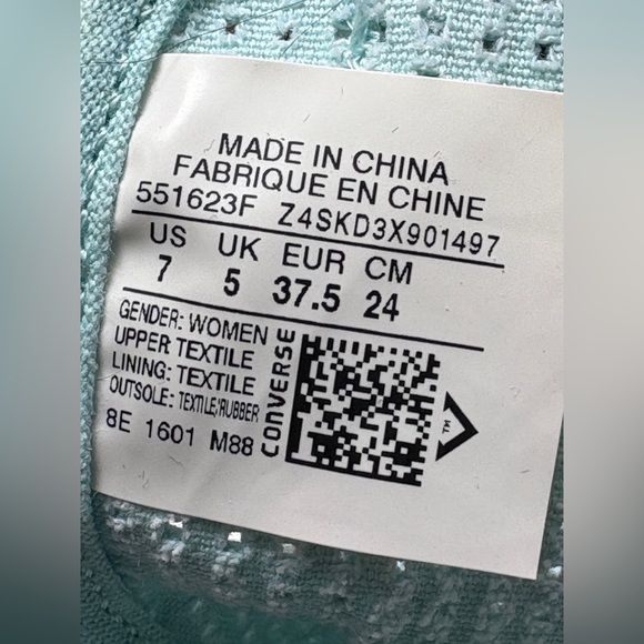 Converse Chuck Taylor All Star Shoes Women's 7 Teal Perfed - Picture 5 of 6